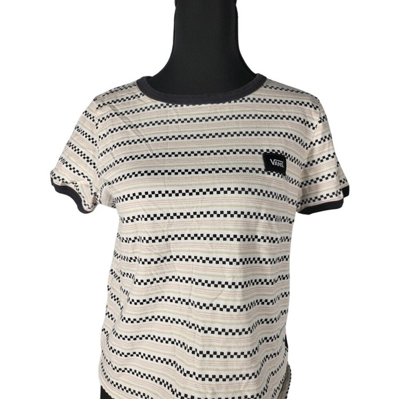 Vans Black and White Striped Crop Top Size M - Picture 3 of 7